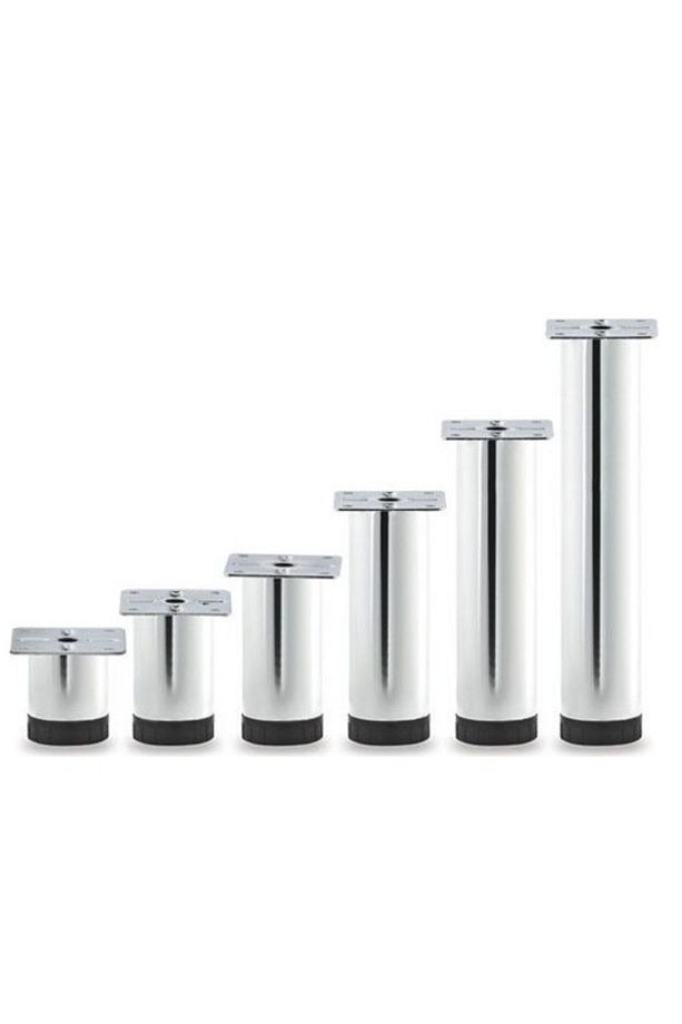 10 ADET 6 cm Mobilya Kanepe Baza Koltuk Metal Destek Yükseltici Ayağı Ayakları Krom Lüks 42 Çap - 4