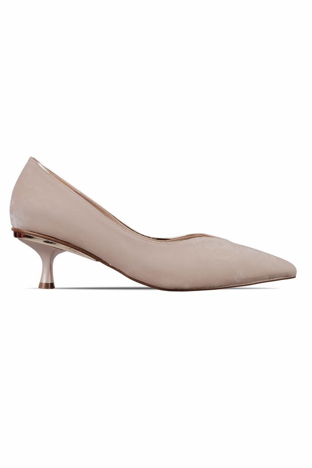 Owen Women's Metal Detailed Pointed Toe Heeled Shoes-Vi̇zyon
