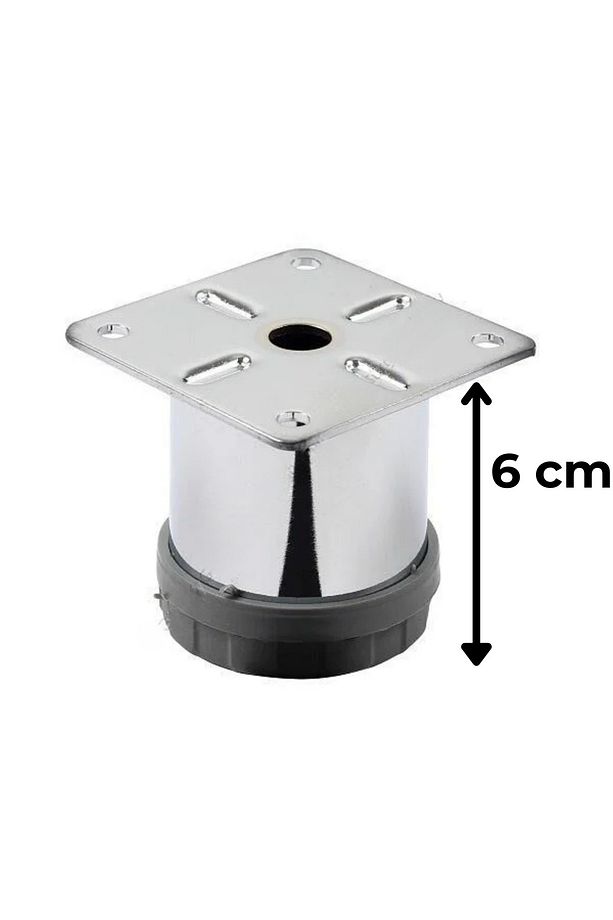 10 ADET 6 cm Mobilya Kanepe Baza Koltuk Metal Destek Yükseltici Ayağı Ayakları Krom Lüks 42 Çap - 2