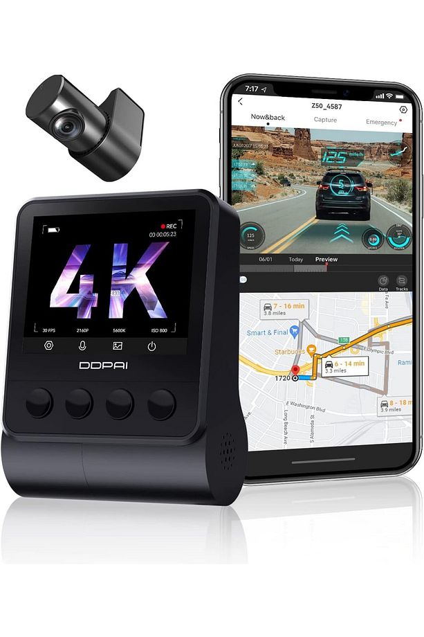 10" Dokunmatik Aynalı Araç Kamerası, 2K+1080P Çift Kayıt, Gece Görüşü, WiFi & GPS, G-Sensör - 1