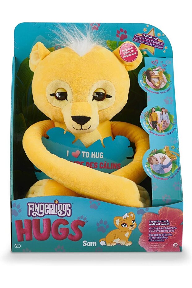 WowWee Fingerlings Hugs Sam Interactive Plush Lion 3539
