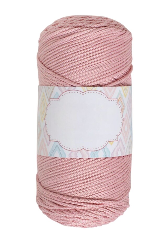 حبل مكرامية 3 مم بوليستر وردي فاتح - 1