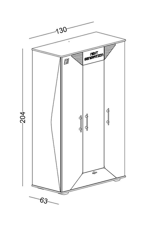 Next Game Genç Odası ( 3 Kapaklı Dolap (Lite) + 100*200 Karyola + Çalışma Masası ) - 5