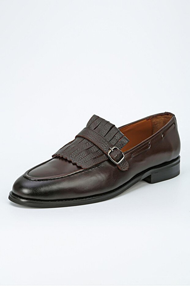 Belmonte Men's Genuine Leather Handmade Brown Men's Loafers