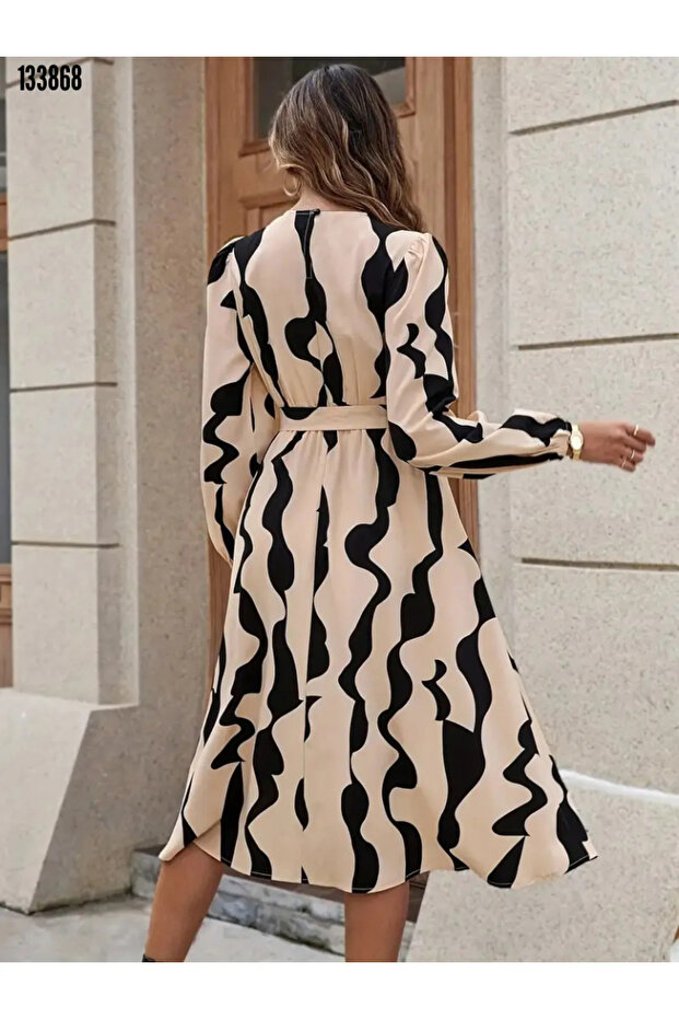 Geometrik desen seten elbise - 6