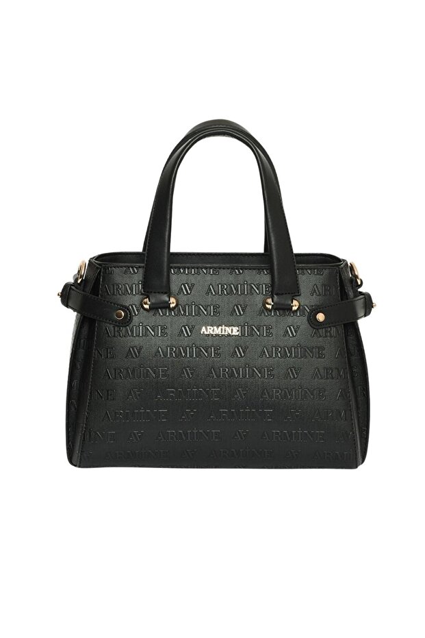 Modern Lazer Printed Practical Women's Shoulder Bag Black