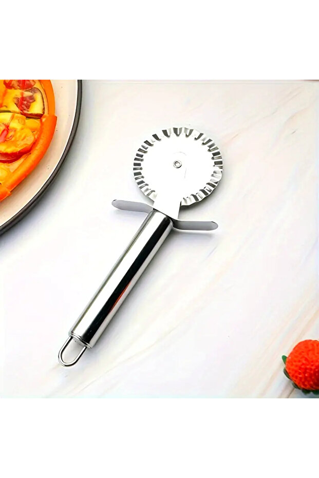 Stainless Steel Serrated Pizza Ravioli Dough Cutter Cutting Knife Dough Forming Roulette