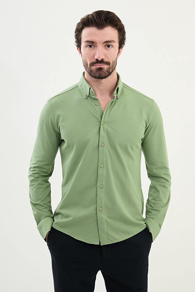 قميص بأزرار علوية - 1