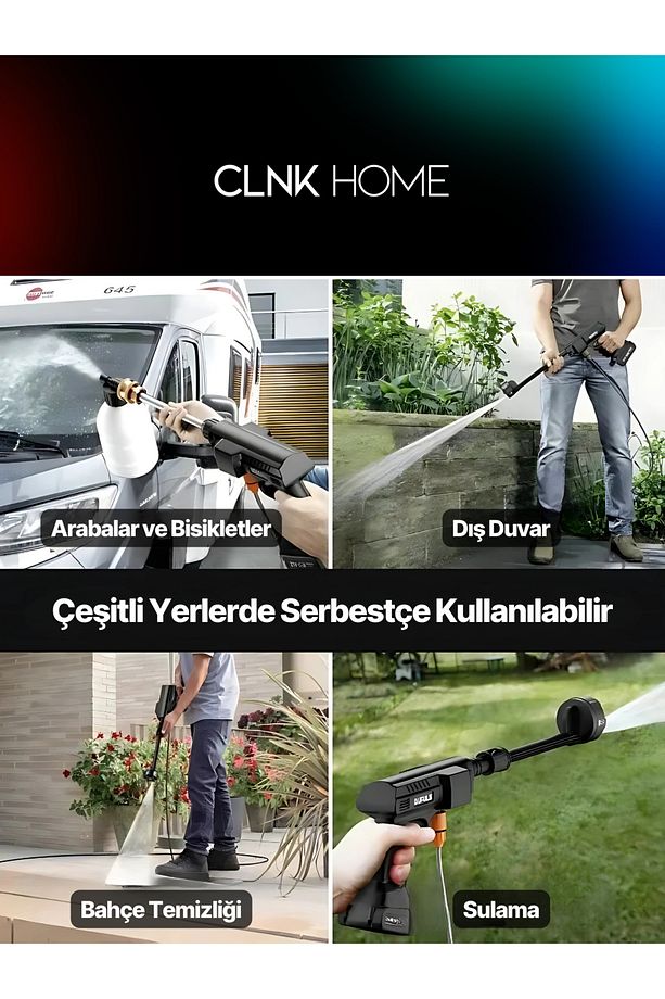 Turbo 1 Şarjlı 70 Bar Yüksek Basınçlı Oto Yıkama Makinesi Ve Sulama Tabancası - 4