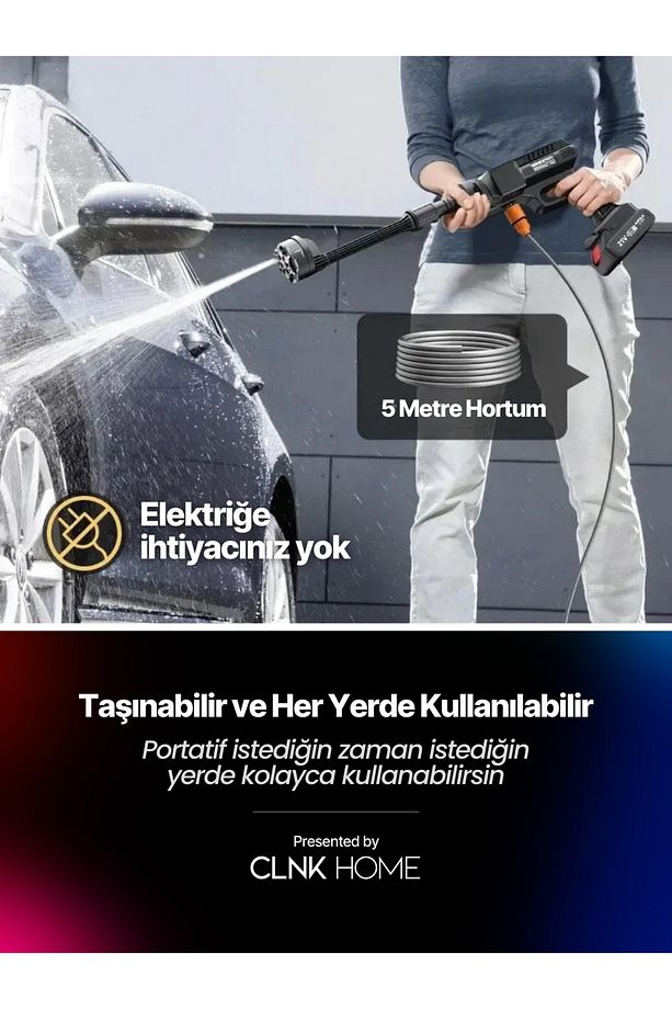 Turbo 1 Şarjlı 70 Bar Yüksek Basınçlı Oto Yıkama Makinesi Ve Sulama Tabancası - 2