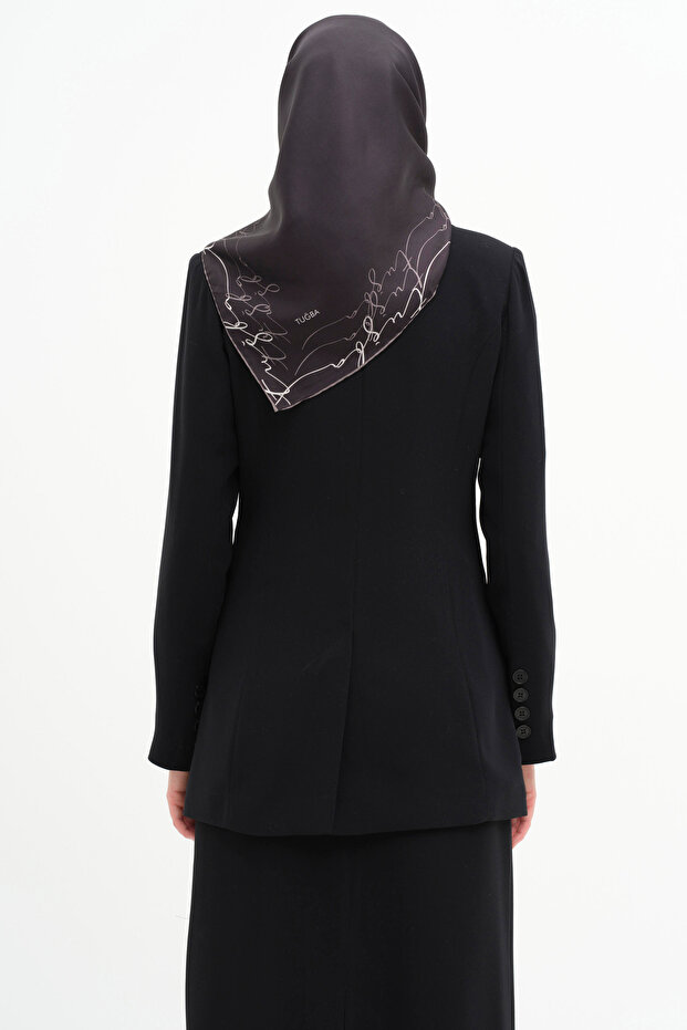 Kruvaze Basic Ceket - Siyah - 5