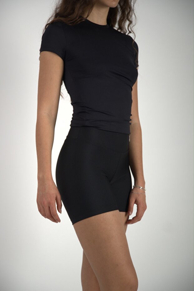 تي شيرت أسود مناسب طويل مناسب - 6