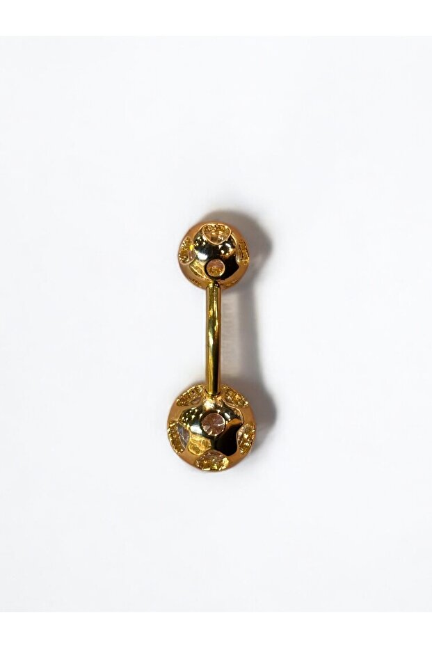 Çelik Sade Taşlı Göbek Piercing - 3
