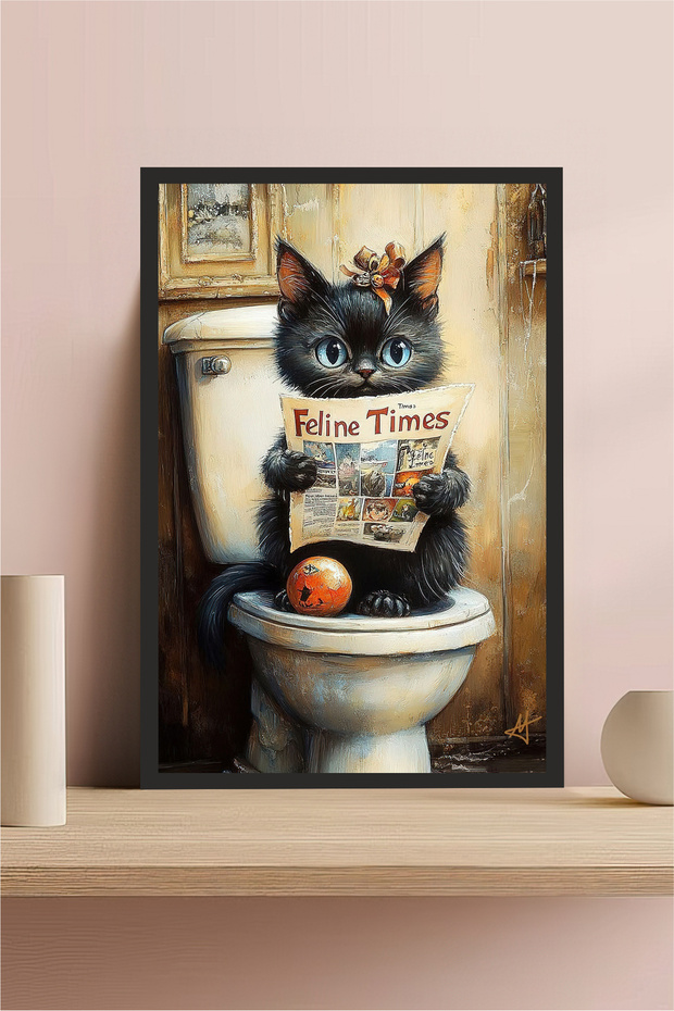 Kedi tasarımlı Çerçeve Görünümlü Mdf Tablo - 1