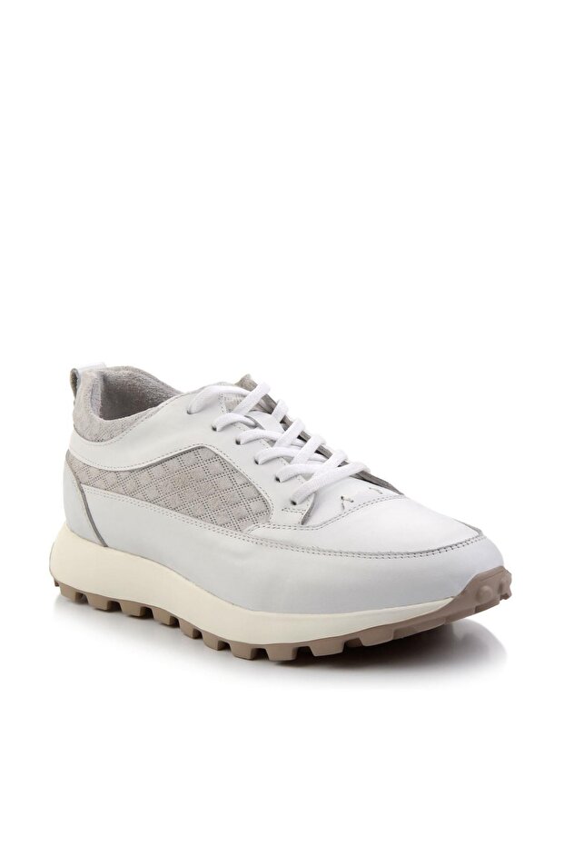Beyaz Leather Erkek Sneaker E01034222403 - 3
