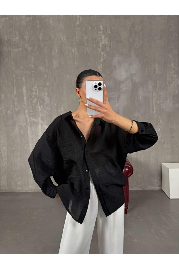 Black Casual Shirt Gaus00024