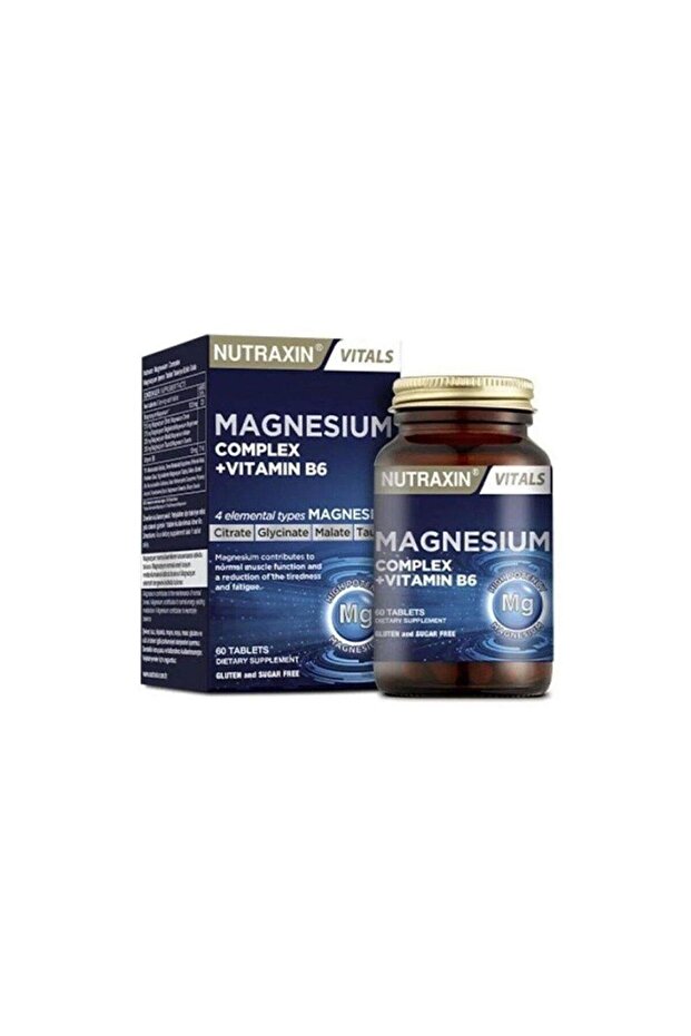 Magnesium Complex Vitamin B6 60 Tablets Supplementing Food Containing Citrate Bisglycinate Malate Taurate