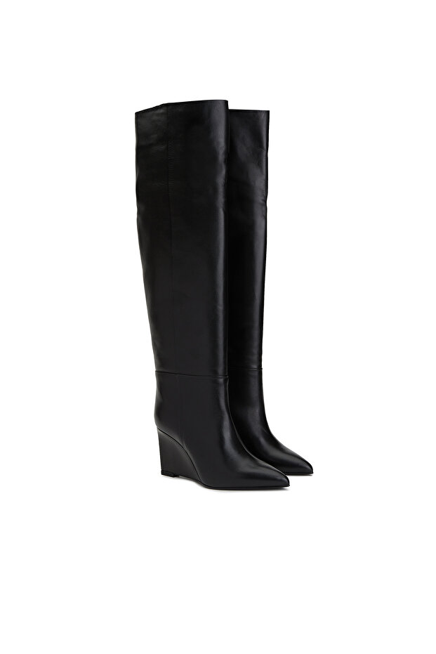 Siyah Kadın Deri Çizme - 2