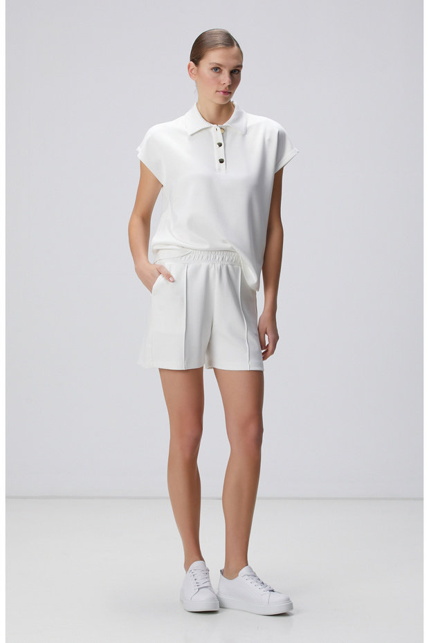 Kırık Beyaz Şort - 1