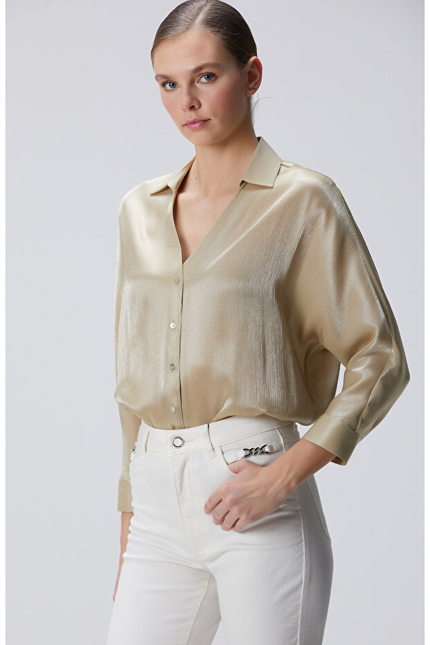 Açık Haki Gömlek - 4