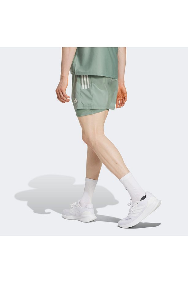 Own The Run Climacool 2 In 1 Erkek Yeşil Koşu Şortu - 3