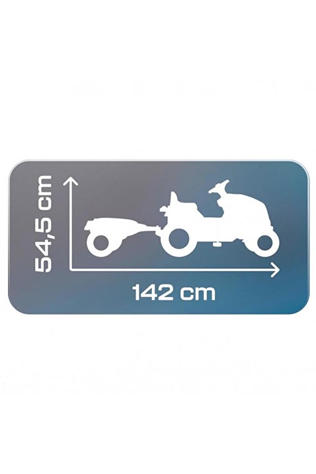 Xl Römorklu Pedallı Traktör - Mavi - 4