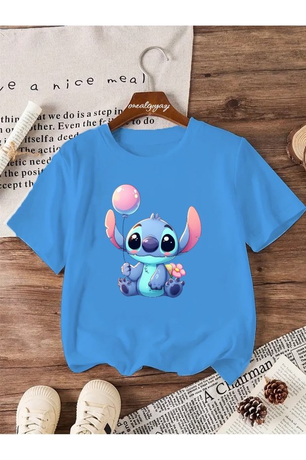 Stitch Printed Children's Oversize T-Shirt