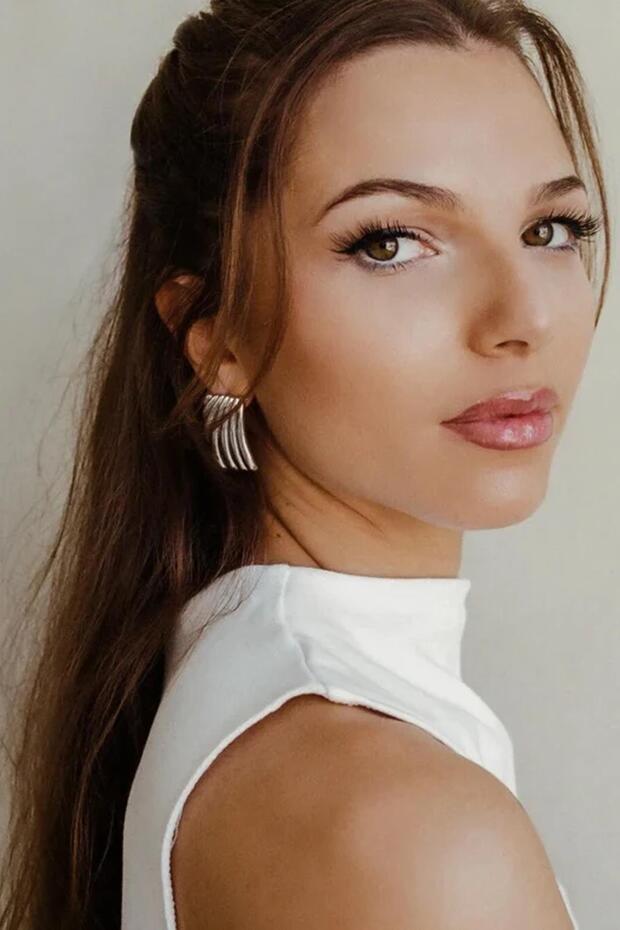 Minimalist Hailey Dalgalı Çivi küpe - 7