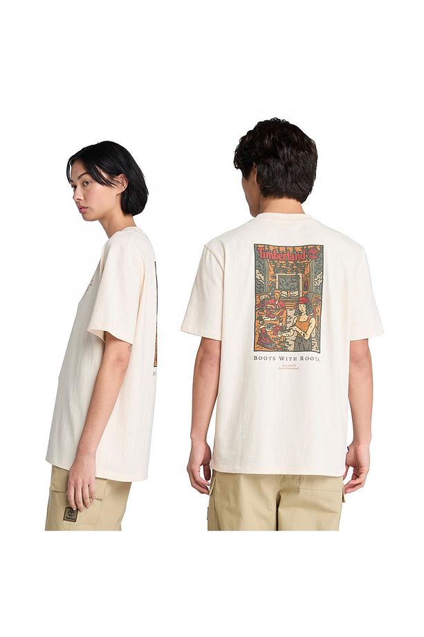 Tb0a6dpd Washed Boot Lab Back Graphic Tee Beyaz Erkek T-shirt - 1
