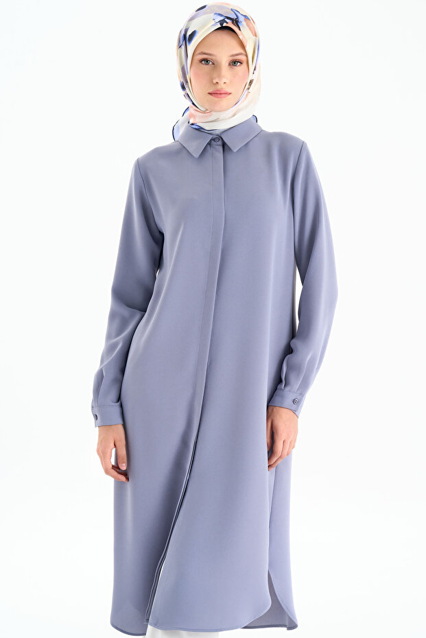 Gizli Patlı Basic Tunik - Lila - 2