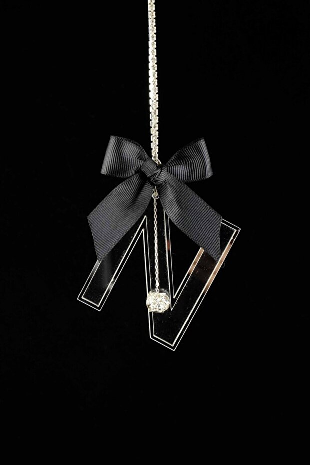 Silver Transparent Rearview Ornament N Letter