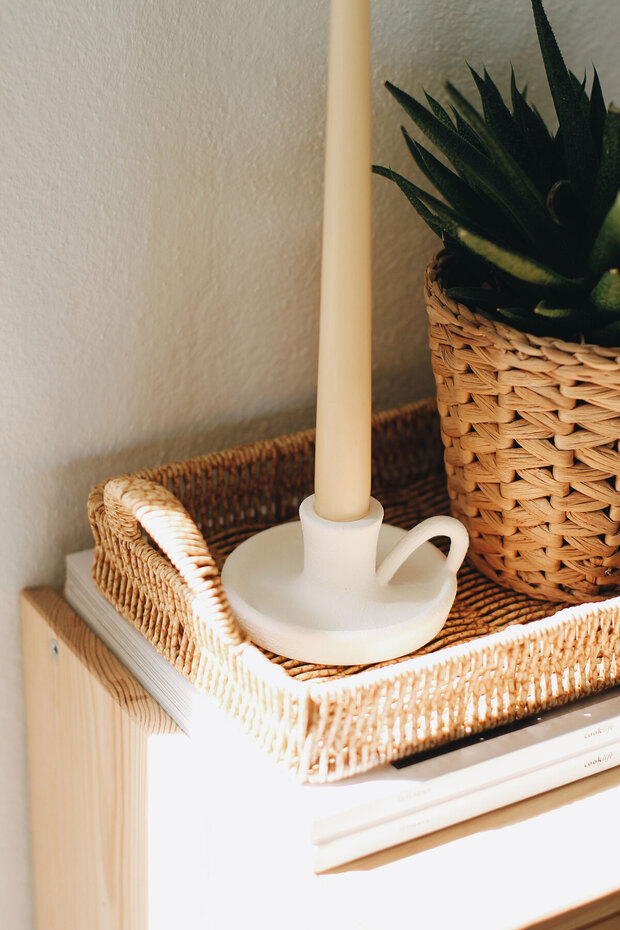 Muse Beyaz Mini Şamdan Mumluk - 2