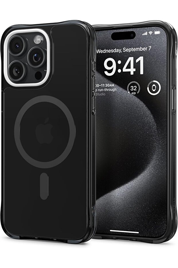 UltraSheer Mag Neon Case Compatible with iPhone 15 Pro Max [Compatible with MagSafe] - Black
