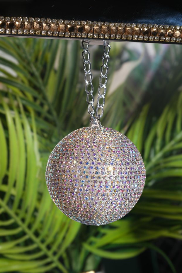7 Cm Gilded Disco Ball Rearview Ornament