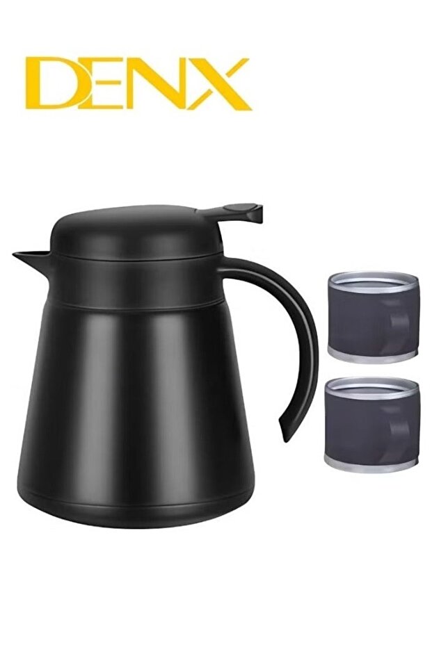 Insulated Coffee and Tea Thermos with 880ml , Includes Two Additional Serving Cups by Denix DX2036