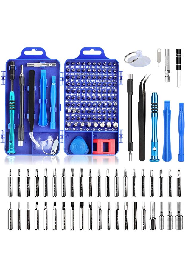 مجموعة مفكات براغي دقيقة، 110 في 1، مجموعة أدوات إصلاح كمبيوتر مغناطيسية متعددة الوظائف احترافية - 1
