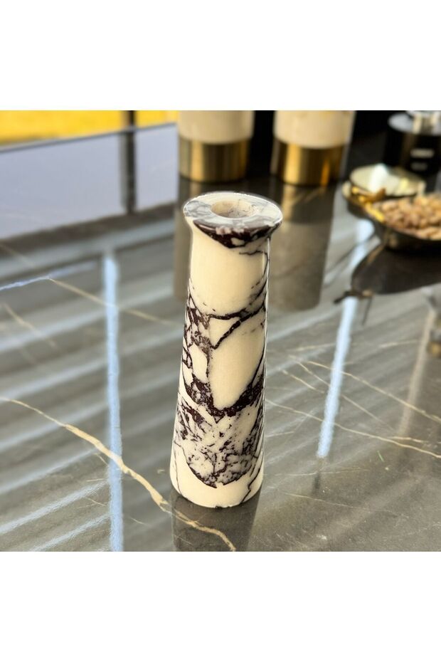 Doğal taş mermer şamdan - 2