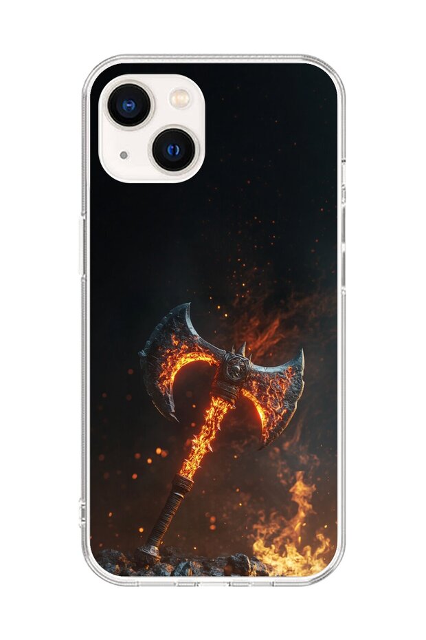 حافظة شفافة متوافقة مع هاتف iPhone 15 Plus بتصميم فأس
