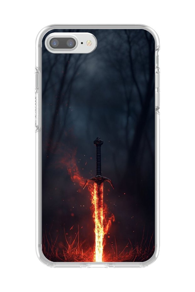 حافظة شفافة متوافقة مع هاتف iPhone 8 Plus بتصميم سيف