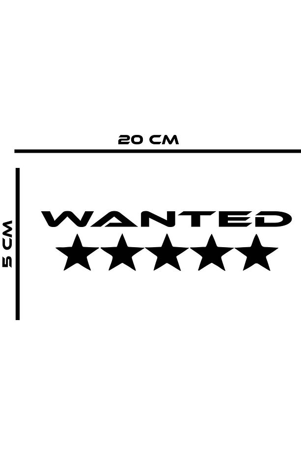 ARABA-AYNA-DUVAR İÇİN "WANTED"YAZILIVE RESİMLİ FOLYOS TİCKER - 2