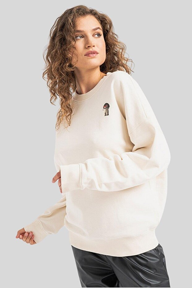 Kadın Sweatshirt Beyaz - 1