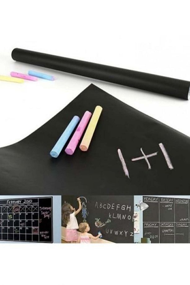 Yapışkanlı kara tahta sticker çocuk odası genç odası duvara kolayca yapışan yazı yazma kara tahta - 2