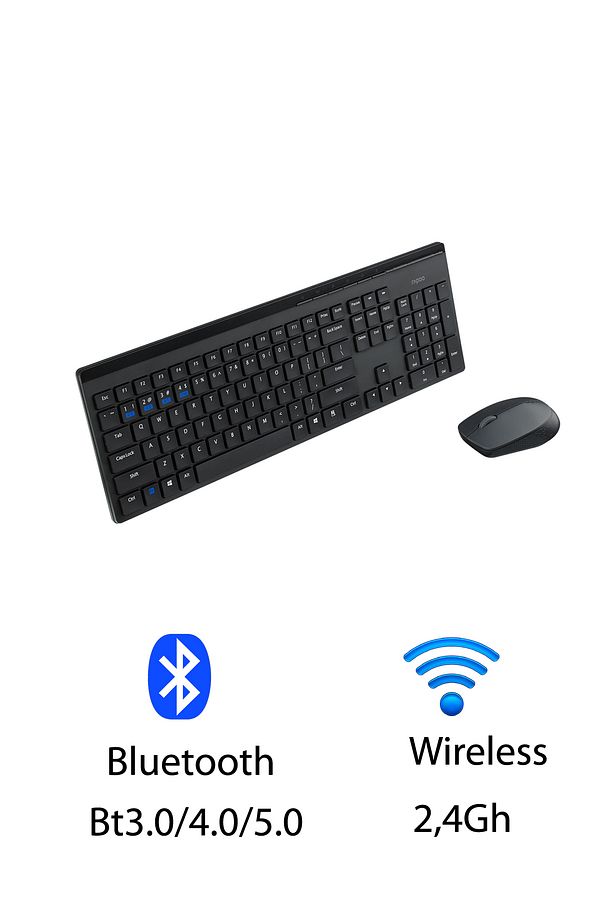 8110m Bluetooth Wireless Kablosuz Klavye Mouse Set Türkçe Q - 2
