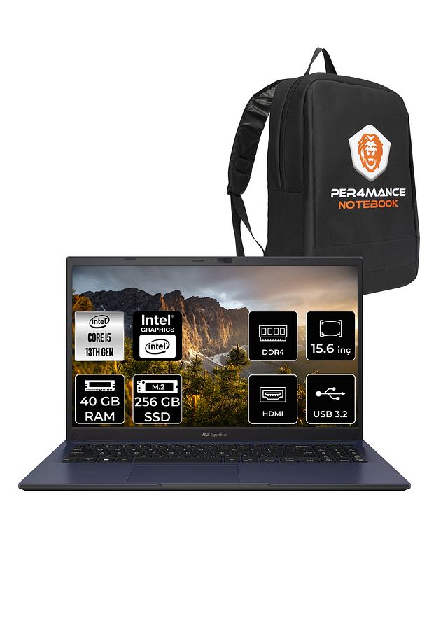 ExpertBook B1 B1502CVA-I58512B1D i5 1335U 40GB RAM 256GB SSD 15.6" FHD FDOS & PER4 ÇANTA - 1