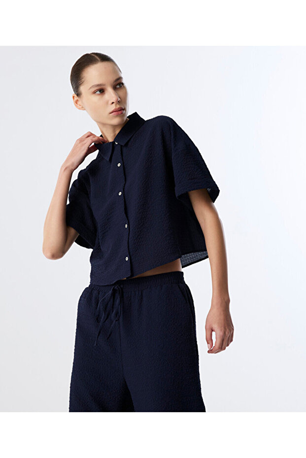 DOKULU CROP GÖMLEK - 5