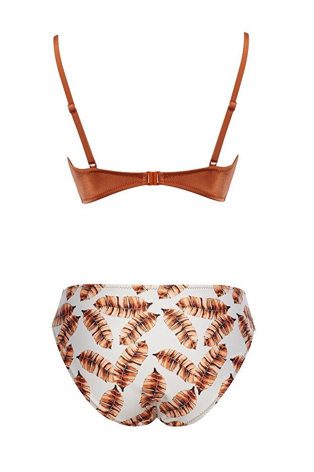 Round Neck Patterned Bikini Set - 2