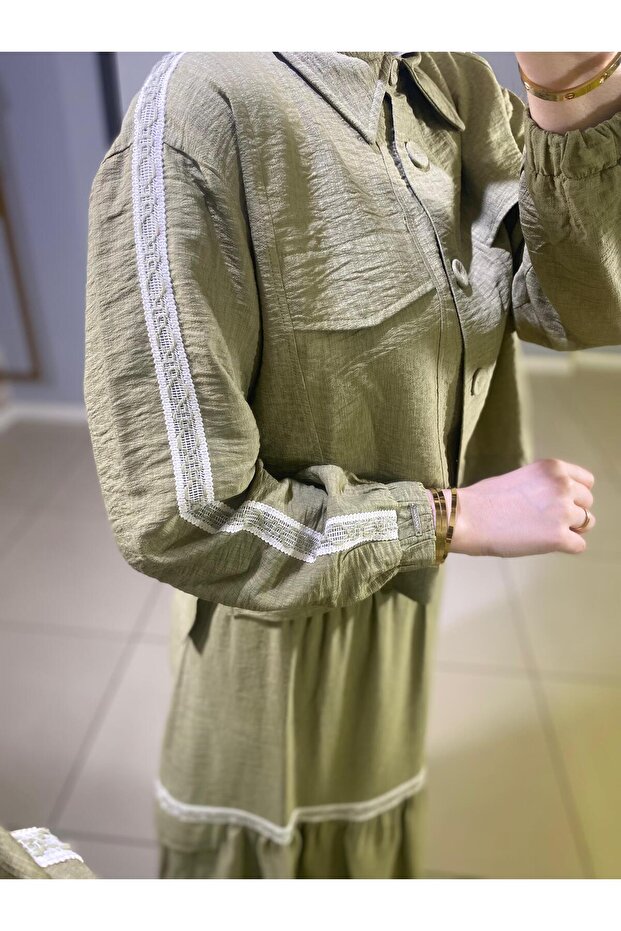 MOODBASİC ŞERİT DETAYLI KETEN TAKIM - 2