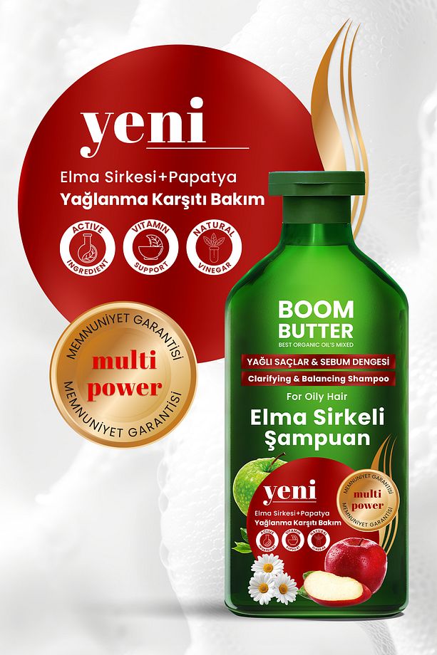 Yağlanma Karşıtı Elma Sirkeli Şampuan 400 ML - 2