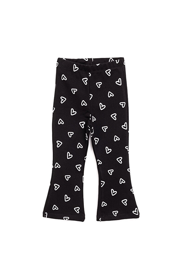 HelloBaby Basic Kız Kalp Desenli İspanyol Paça Tayt Kız Bebek - 1