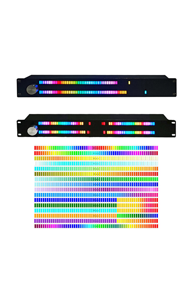 1U Audio Music Level Indicator Light LED Spectrum Display Meter Voice/Remote Control Induction Si... - 1